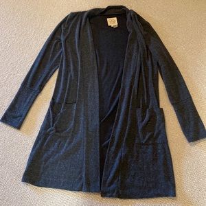 Chaser Long Grey Cardigan Sweater